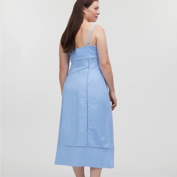 Madewell powder blue Sweetheart Midi Dress in Linen-Cotton Blend - Picture 5 of 7